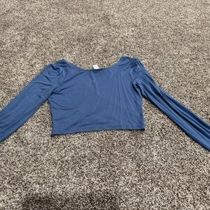 Women's Blue Long Sleeve Top